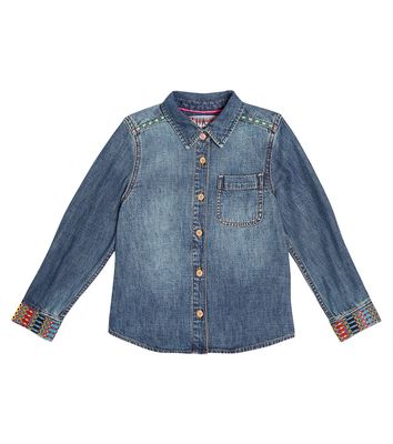 Scotch & Soda Kids Embroidered denim shirt