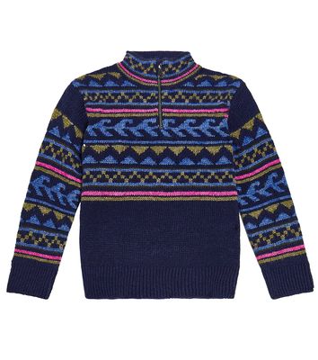 Scotch & Soda Kids Intarsia half-zip sweater