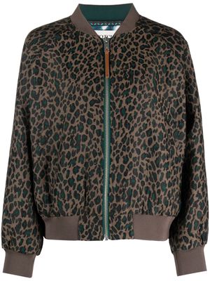 Scotch & Soda leopard-print bomber jacket - Brown