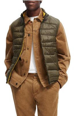 Scotch & Soda Lightweight Quilted Vest in 0360-Military