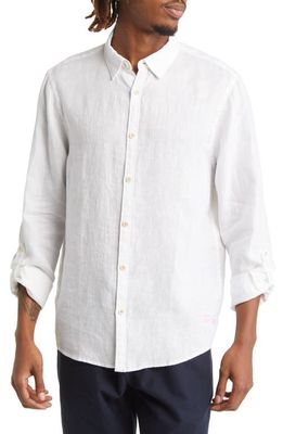 Scotch & Soda Linen Button-Up Shirt in White