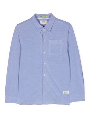Scotch & Soda logo-patch cotton shirt - Blue
