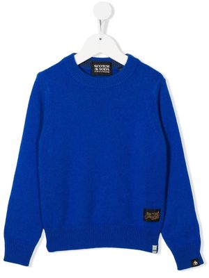 Scotch & Soda logo-patch knitted jumper - Blue