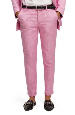 Scotch & Soda Lowry Floral Jacquard Trousers in 5693-Orchid Pink