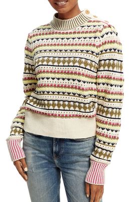 Scotch & Soda Mixed Stitch Sweater in White Sand-4780