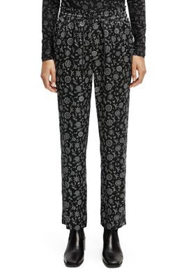 Scotch & Soda Nina Tapered Leg Pants in 5524-Space Floral Cinnamon