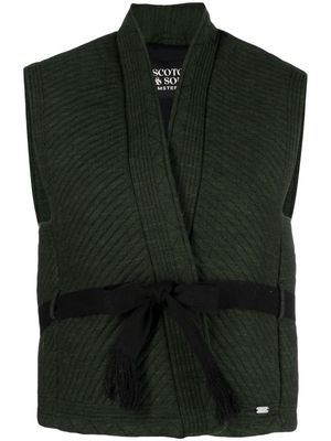 Scotch & Soda padded belted cotton vest - Green