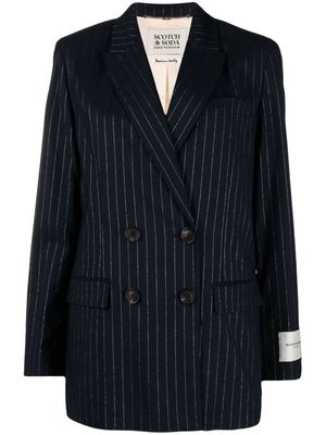 Scotch & Soda pinstripe-pattern double-breasted blazer - Blue
