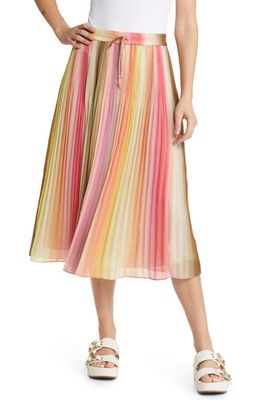 Scotch & Soda Pleated Chiffon Midi Skirt in 6143-Rainbow Ombre