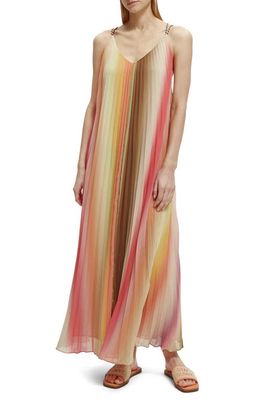 Scotch & Soda Pleated Maxi Dress in 6143-Rainbow Ombre