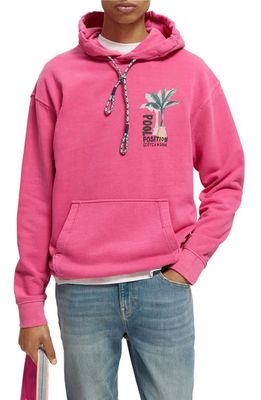 Scotch & Soda Pool Position Organic Cotton Graphic Hoodie in 1095-Cerise