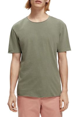 Scotch & Soda Raw Edge Organic Cotton T-Shirt in 0115-Army