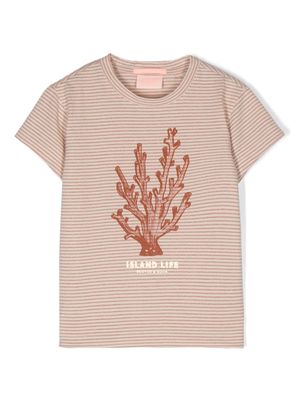 Scotch & Soda reef-print striped T-shirt - Orange