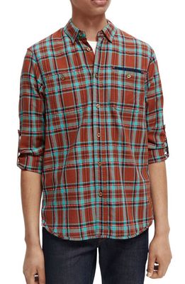 Scotch & Soda Regular Fit Plaid Flannel Button-Up Shirt in 219-Combo C