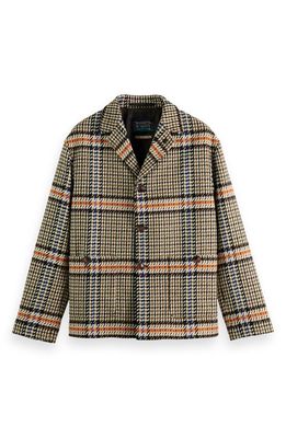 Scotch & Soda Relaxed Fit Houndstooth Check Blazer in 0217-Combo A