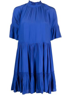 Scotch & Soda Ruffle-sleeved tiered mini dress - Blue