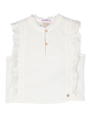 Scotch & Soda ruffle-trim sleeveless blouse - White