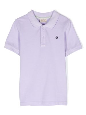 Scotch & Soda short-sleeved cotton polo shirt - Purple