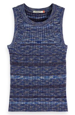 Scotch & Soda Space Dye Sweater Vest in 5755-Late Evening Blue Melange