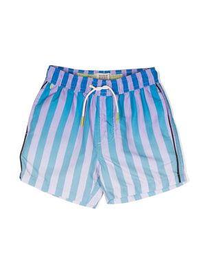 Scotch & Soda striped magic swim shorts - Blue