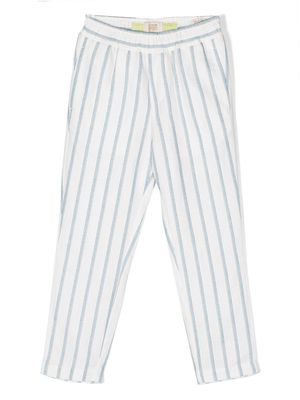 Scotch & Soda striped-motif tapered-fit trousers - White