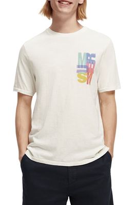 Scotch & Soda Summer Graphic T-Shirt in 0102-Denim White