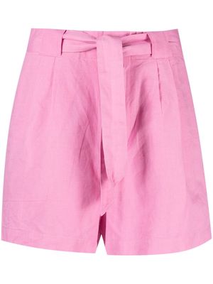 Scotch & Soda tied-waist linen shorts - Pink