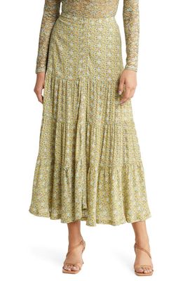 Scotch & Soda Tiered Button Front Midi Skirt in 0218-Combo B