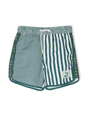 Scotch & Soda vertical stripe-pattern swim shorts - Green