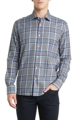 Scott Barber Collegiate Plaid Button-Up Shirt in Blue