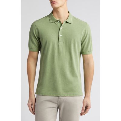 Scott Barber Cotton & Silk Polo in Sage 