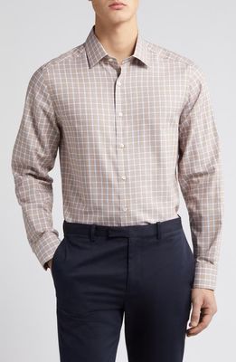 Scott Barber Dobby Check Button-Up Shirt in Fossil