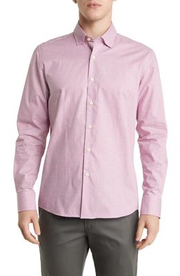 Scott Barber Gingham Button-Up Shirt in Rose
