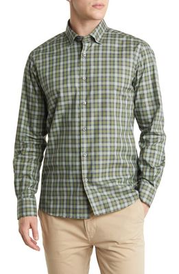 Scott Barber Plaid Button-Up Shirt in Turf