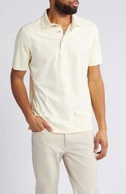 Scott Barber Prep Stripe Technical Jersey Polo in Soft Yellow 