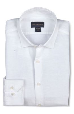 Scott Barber Solid Linen & Cotton Button-Up Shirt in White