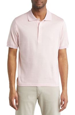 Scott Barber Twill Knit Polo in Pink