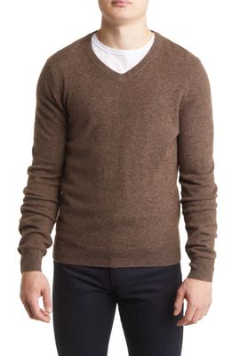 Scott Barber Wool & Cashmere V-Neck Sweater in Rye