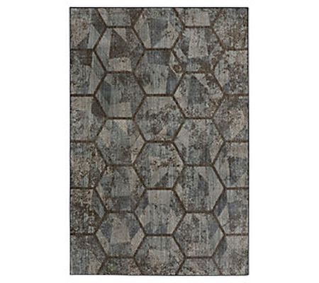 Scott Living Geometric Collage Gray 5'3" x 7'10 " Area Rug