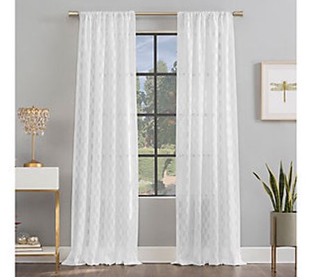 Scott Living Verge Clipped Semi-Sheer Curtain P anel 52"x84"