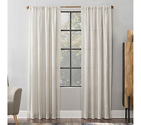 Scott Living Wallis Linen Blend Sheer Curtain P anel 52"x63"