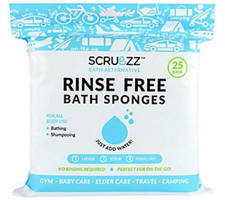 SCRUBZZ Rinse Free 75pc Bath Single Use Shower Sponge