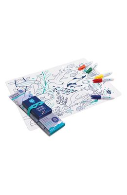 Scrunch Great Barrier Reef Reusable Coloring Mat & Washable Markers in Multi