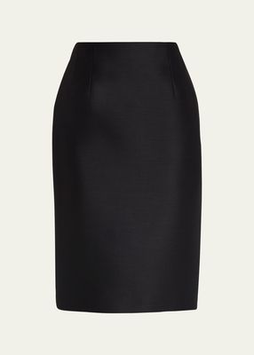 Sculptural Pencil Wool Skirt