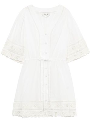 Sea buttoned cotton minidress - White