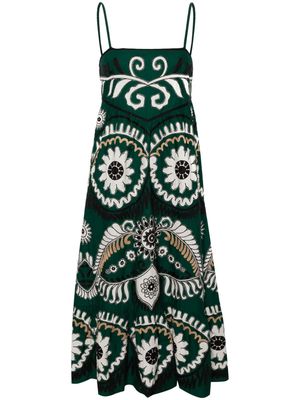 Sea Charlough embroidered slip dress - Green