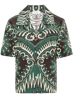 Sea Charlough-print cotton shirt - Green