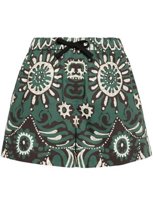 Sea Charlough-print cotton shorts - Green
