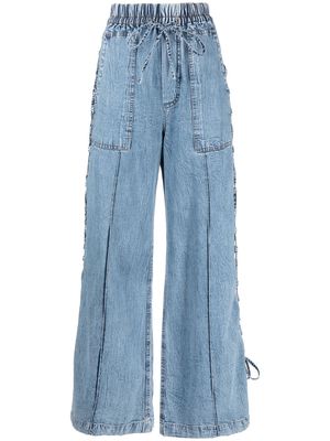 Sea Flyn lace-up wide jeans - Blue