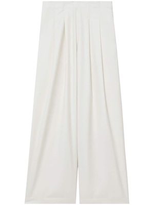 Sea high-waisted pleated trousers - White